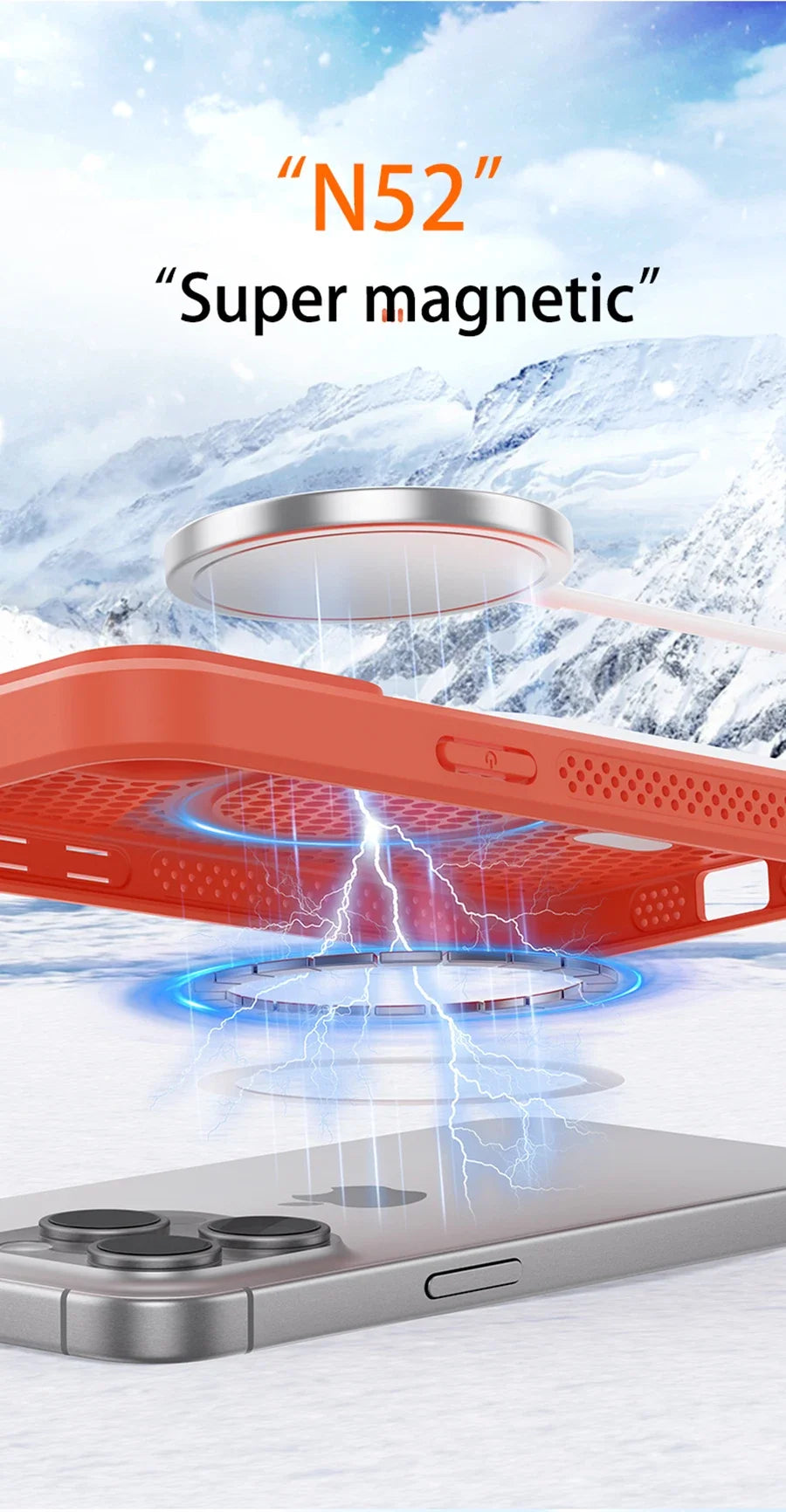 MagSafe Cooling Case for iPhone – Breathable Mesh Hard Cover