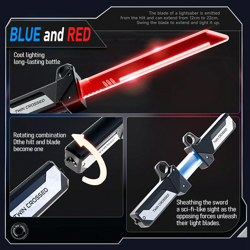 2-in-1 Connectable Lightsaber Toy - Extendable Double Sword Gift for Kids