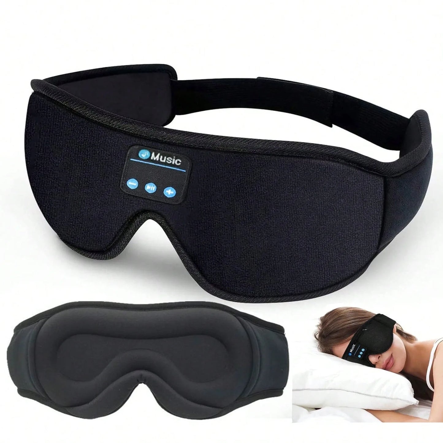 Bluetooth 5.4 Sleep Headphones & Eye Mask | 2-in-1 Wireless HD Stereo Sleeping Band