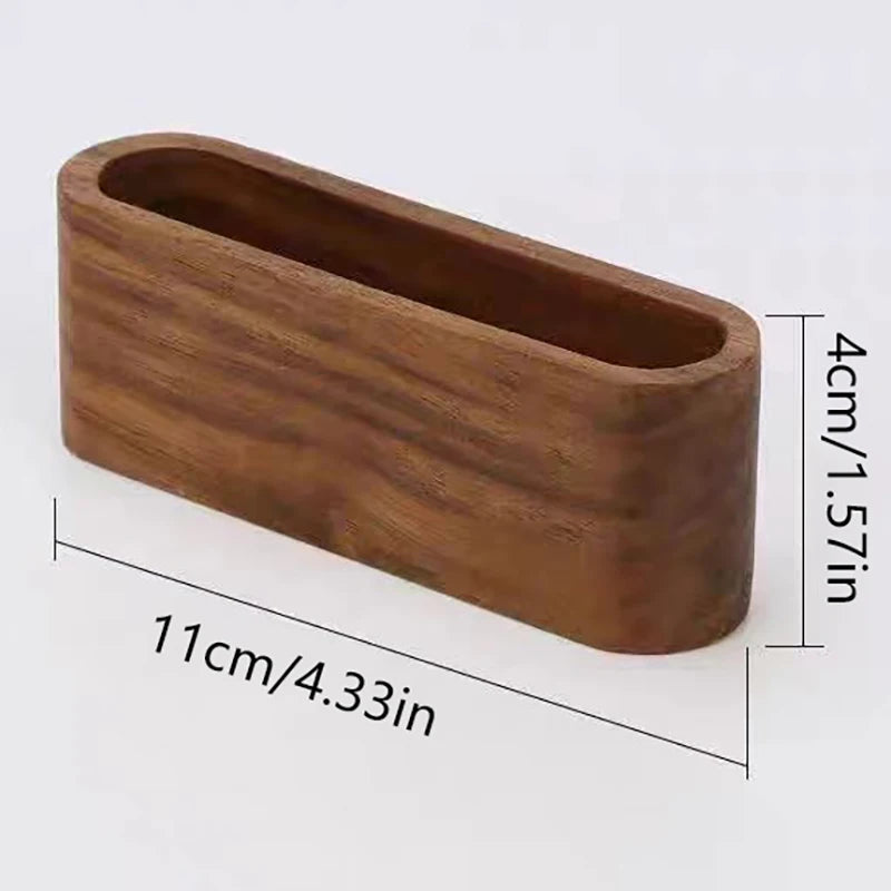 Wooden Business Card Holder with Pen Slot