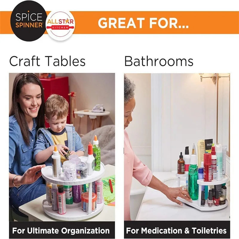 Rotating Spice Rack Organizer – Adjustable Kitchen Storage Spinner