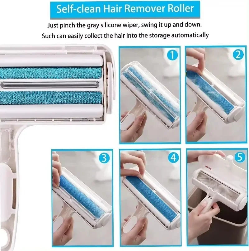 Pet Hair Remover Roller – Self-Cleaning Dog & Cat Fur Remover for Furniture, Clothes & Car Seats
