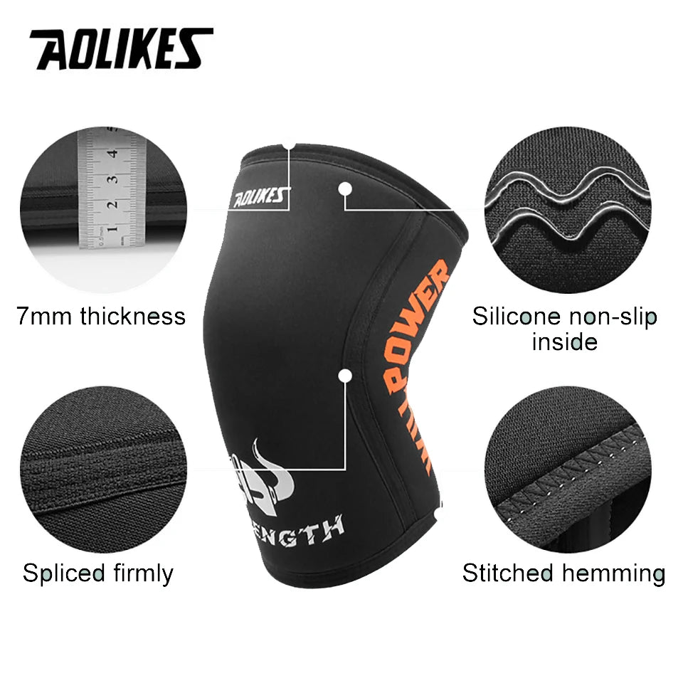 AOLIKES 7mm Neoprene Knee Pads – Compression Support for Gym & Weightlifting