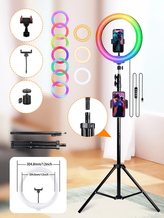 10 Inch LED Ring Light with 160cm Adjustable Tripod – Portable Fill Light for Streaming & Photography
