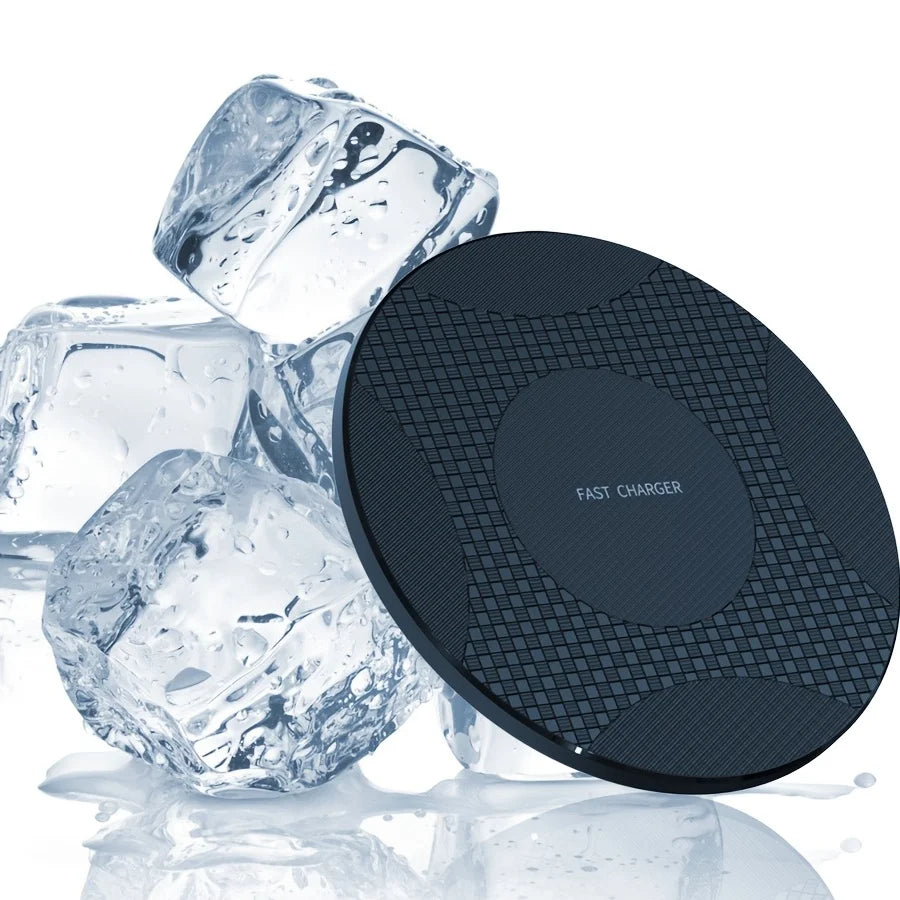Ultra-Thin Wireless Charger Pad Stand – Fast Charging Dock for iPhone 15/14/13/12/11, Samsung & Xiaomi
