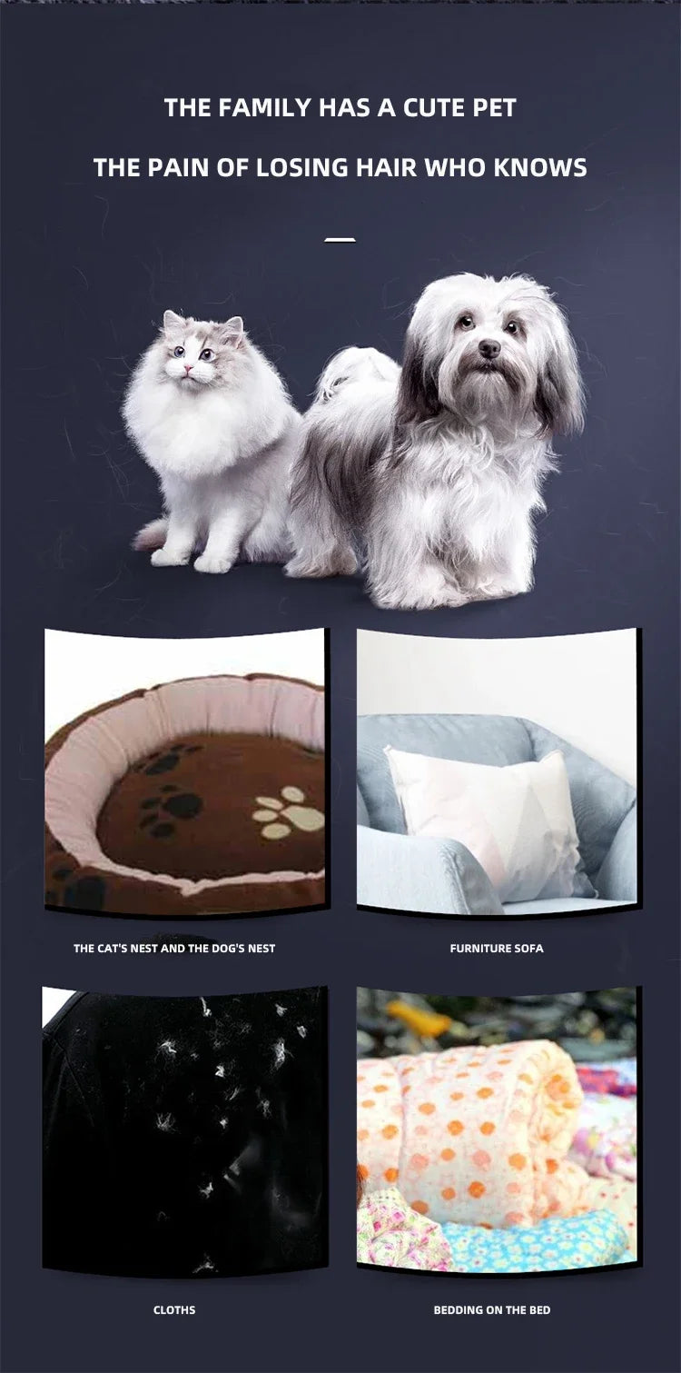 Pet Hair Remover Roller – Self-Cleaning Dog & Cat Fur Remover for Furniture, Clothes & Car Seats