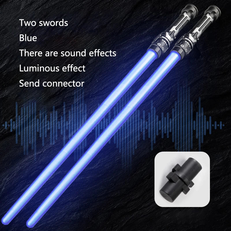 Colorful Glowing Laser Sword Toy - Telescopic Red & Blue Double Lightsaber