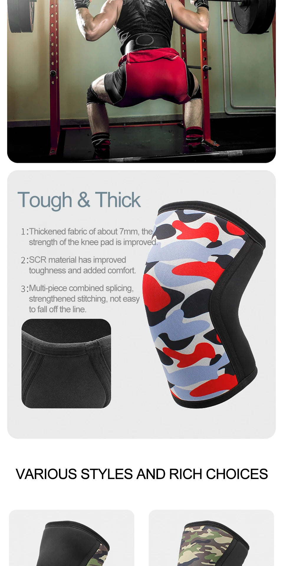 AOLIKES 7mm Neoprene Knee Pads – Compression Support for Gym & Weightlifting