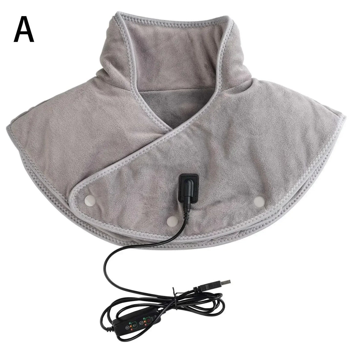 Electric Heating Pad Neck Shoulder Wrap Vibration Massager Thermal Brace Shawl