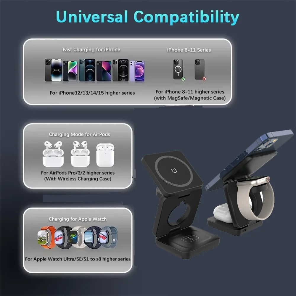 3-in-1 Foldable Wireless Charging Stand