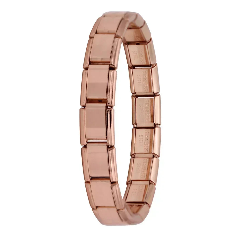 Italian Elastic Stainless Steel Charm Bracelet 9mm