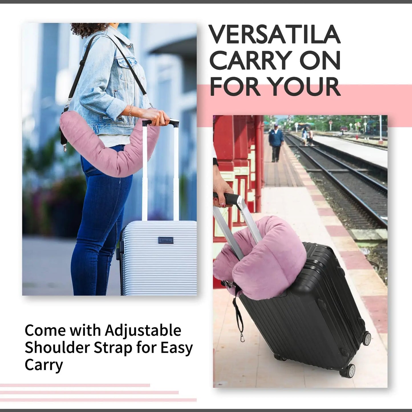 Stuffable Travel Neck Pillow – Clothes Storage Pillow for Flights