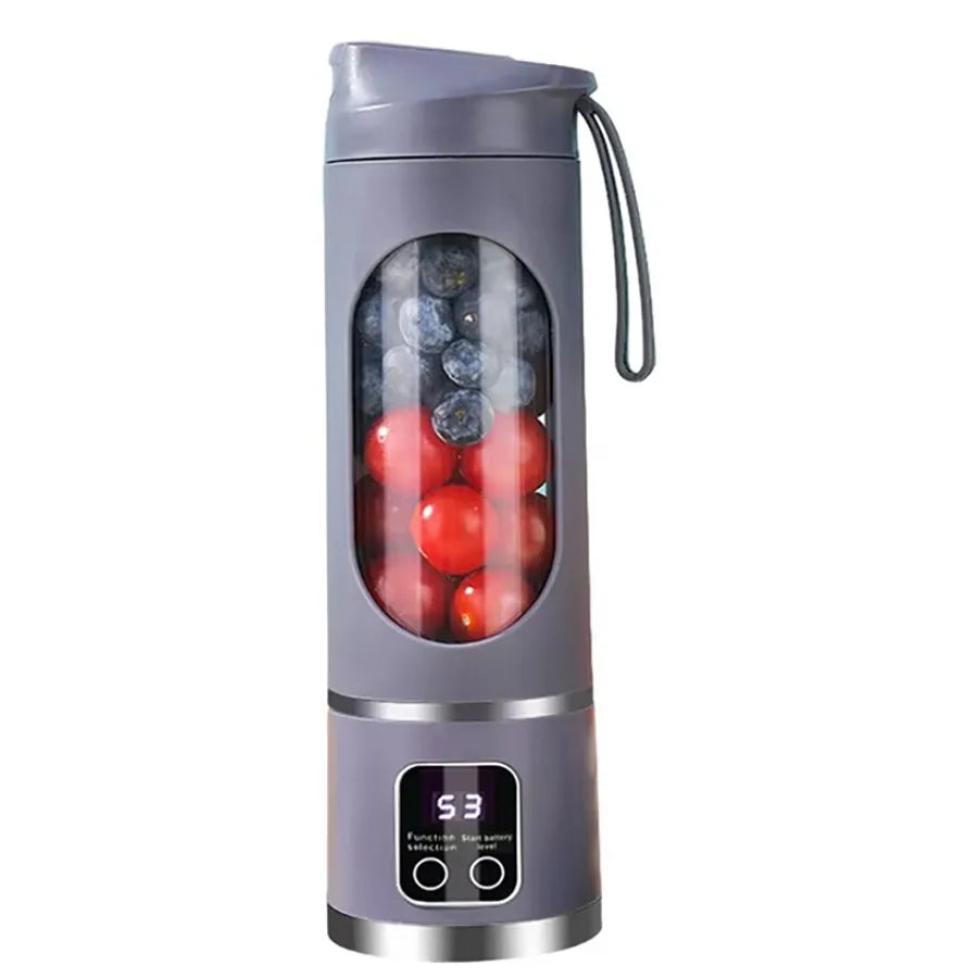 Portable USB Rechargeable Mini Blender – 12 Blade Juicer with Digital Display (Travel & On-the-Go)