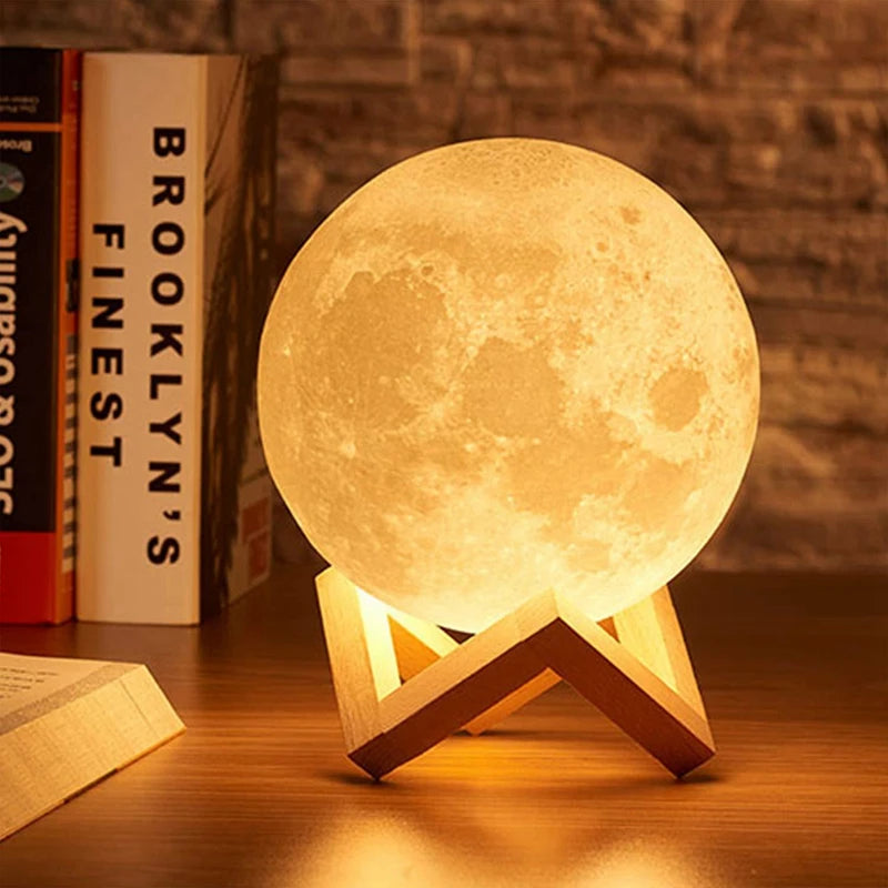 3D LED Galaxy Moon Book Light | Enchanting Night Light & Bedroom Decoration