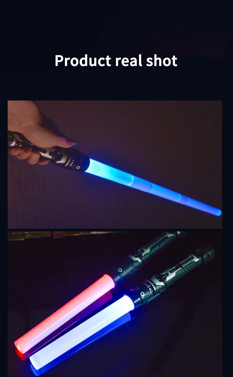 Colorful Glowing Laser Sword Toy - Telescopic Red & Blue Double Lightsaber