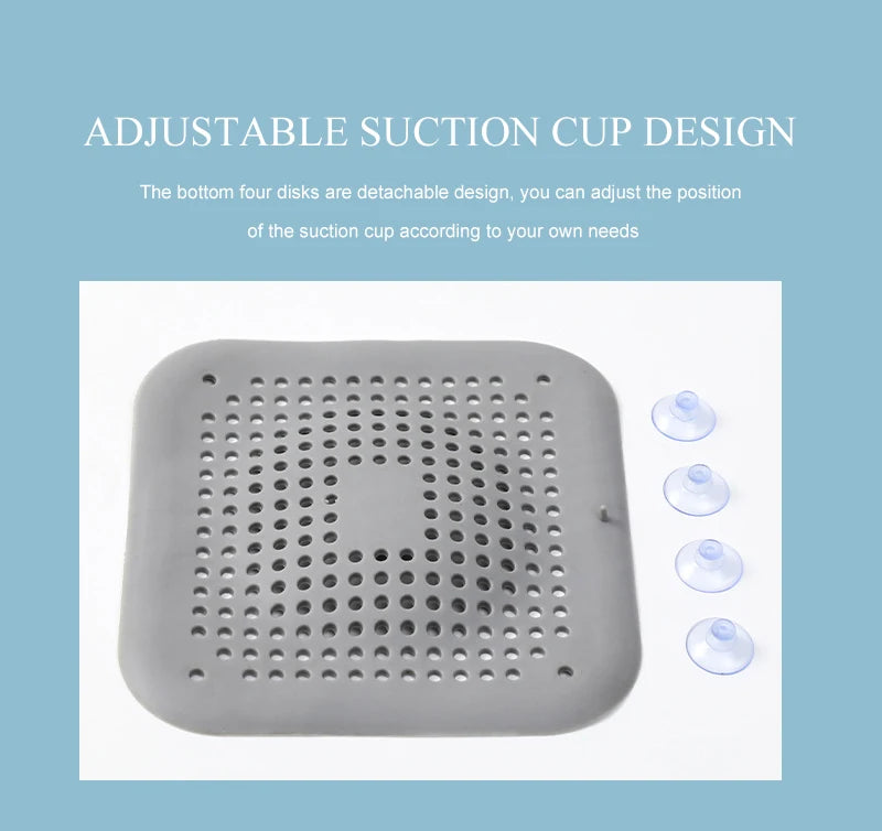 Silicone Sink Strainer Shower Drain Hair Catcher Bathtub Floor Filter Plug Cover