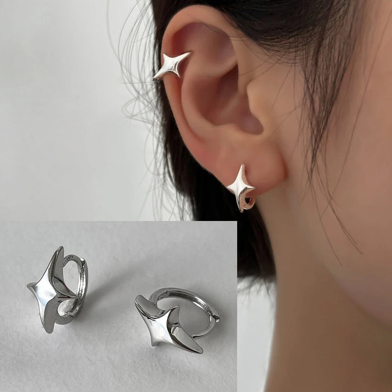 VENTFILLE 925 Sterling Silver Star Earring for Women Girl Personal Originality Trend Hip Hop Neutral Jewelry Gift Dropshipping