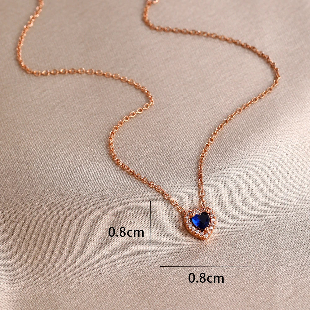 925 Sterling Silver Colorful Heart Necklace 2026