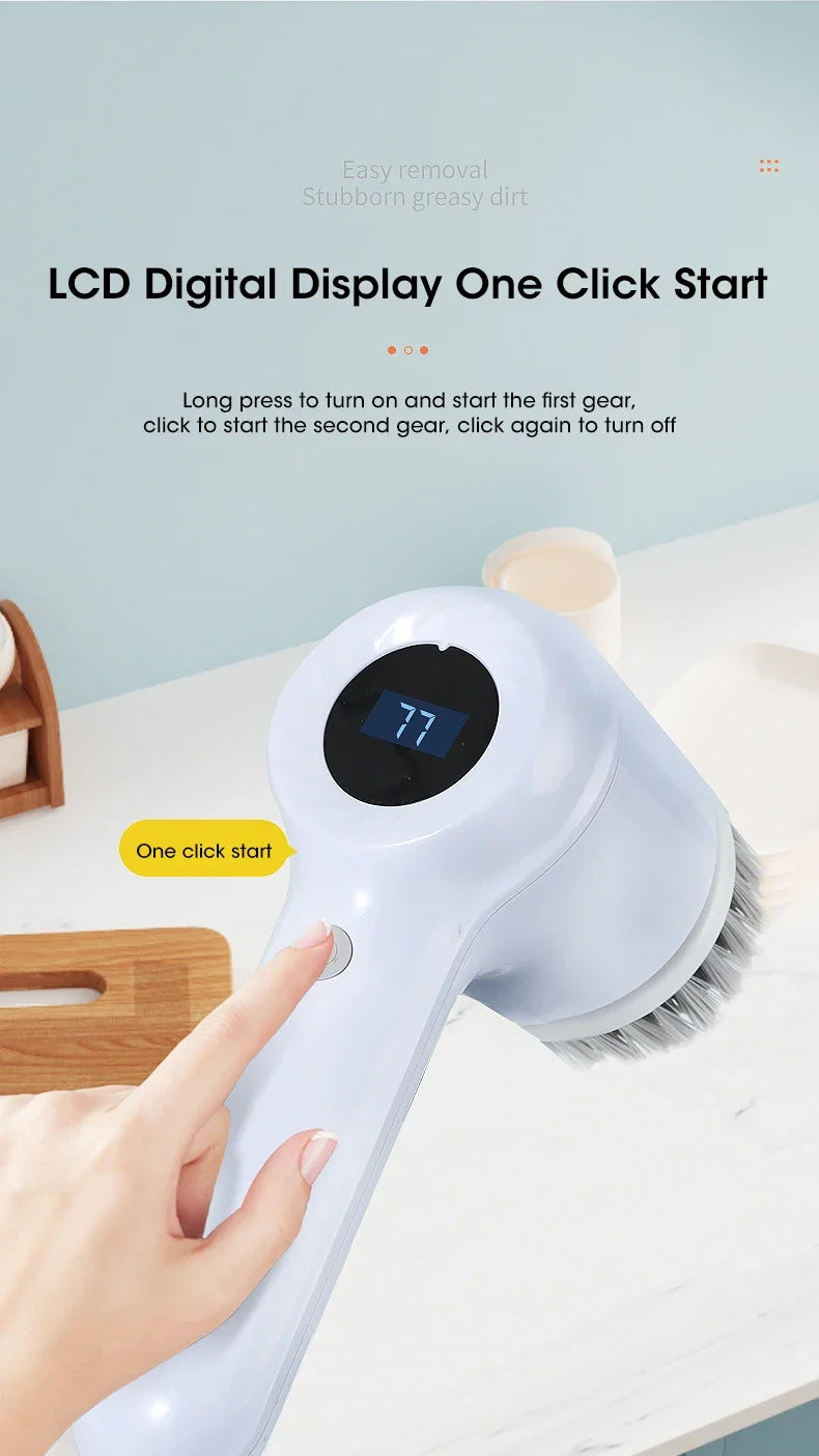 2025 Cordless Electric Spin Scrubber with 5 Brushes,IPX7 Waterproof Rechargeable Bathroom Cleaner for Tile/Shower/Grout Cleaning
