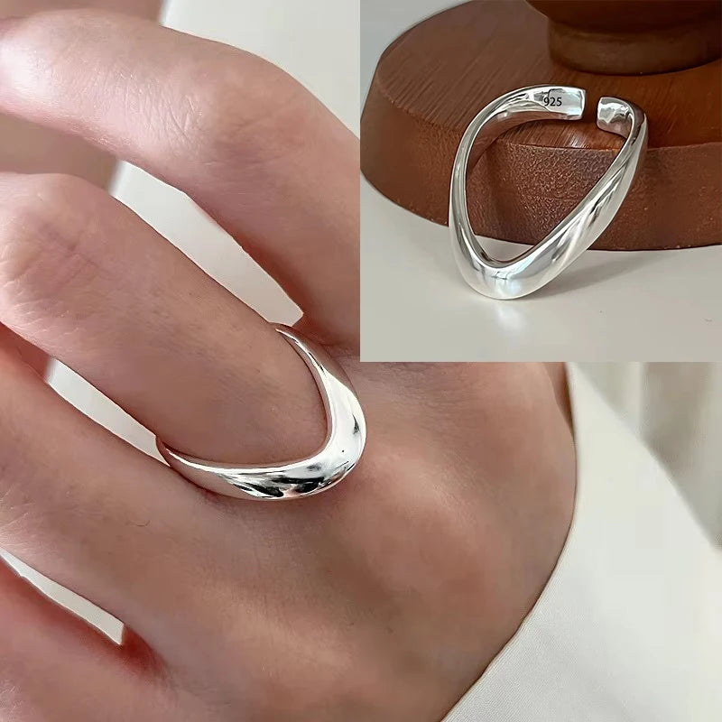 925 Sterling Silver Pearl Smile Adjustable Ring