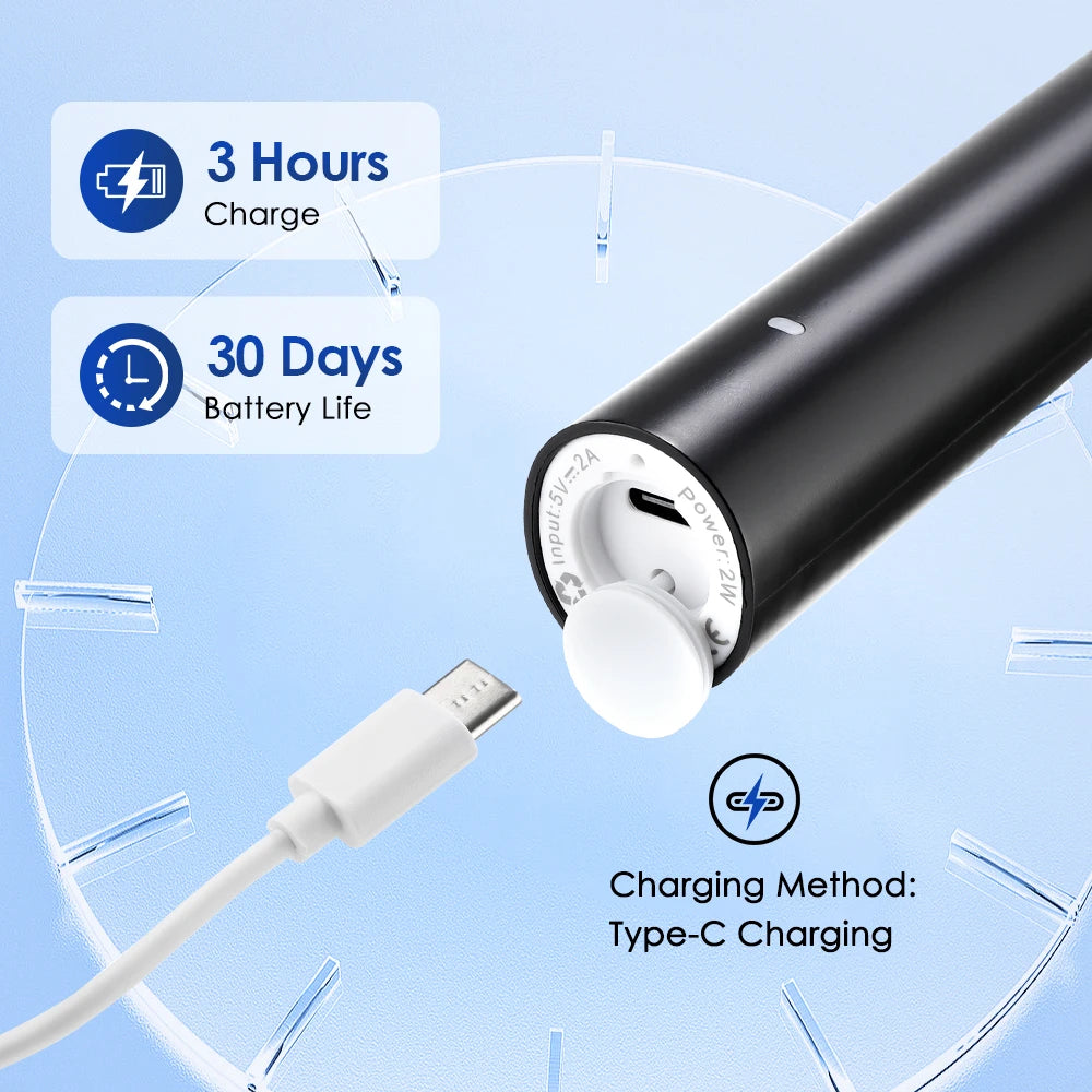 Intelligent Cordless Electric Toothbrush | USB Rechargeable Waterproof Oral Care