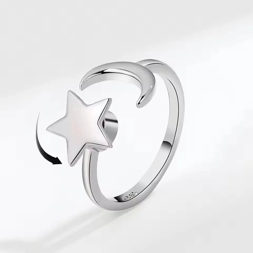 925 Sterling Silver Rotatable Sunflower Ring