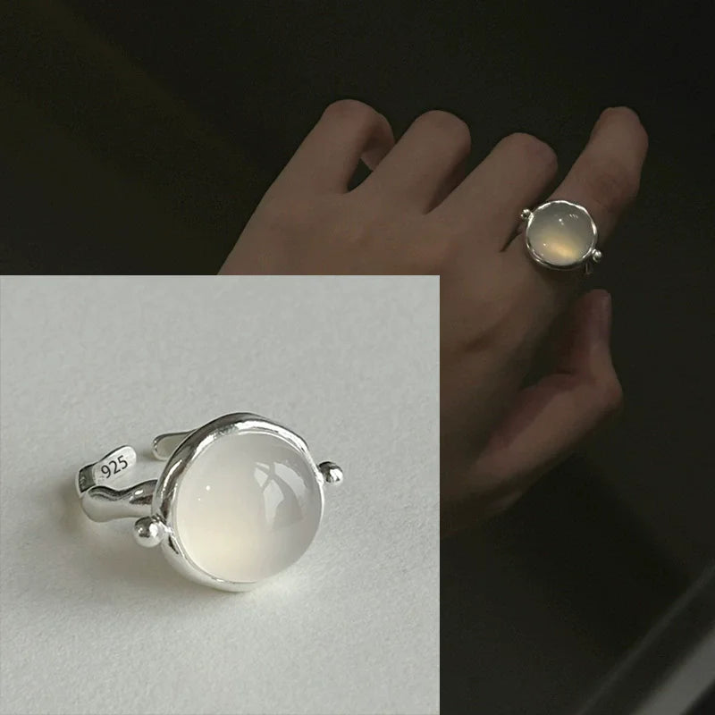 925 Sterling Silver Pearl Smile Adjustable Ring