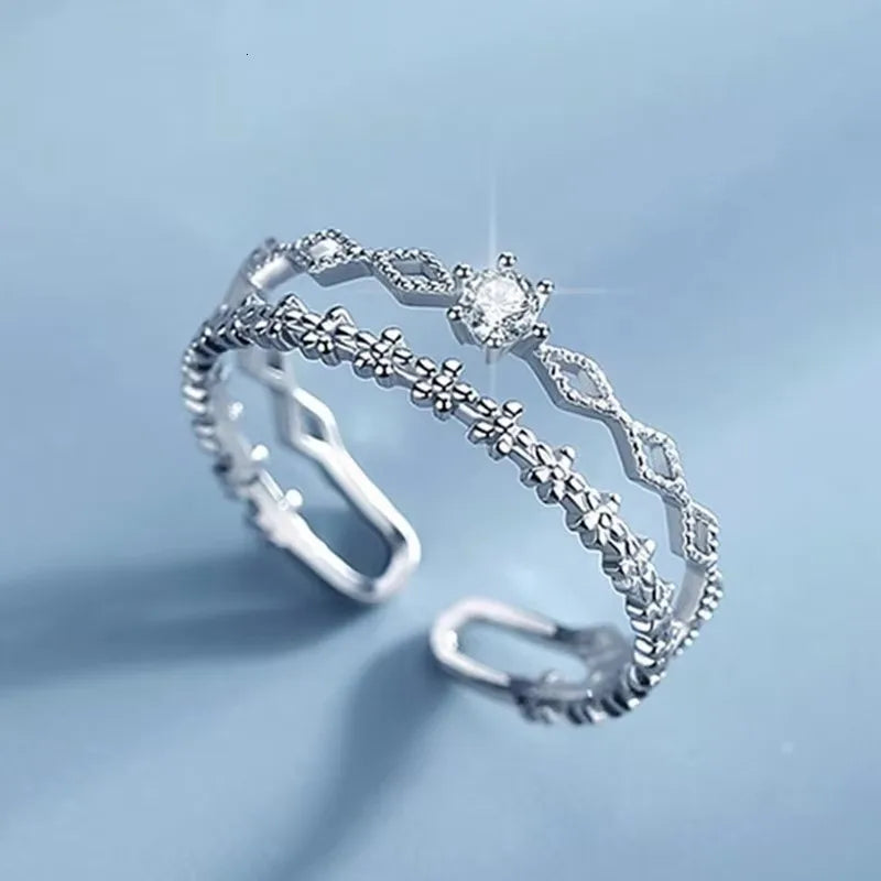 925 Sterling Silver Pearl Smile Adjustable Ring
