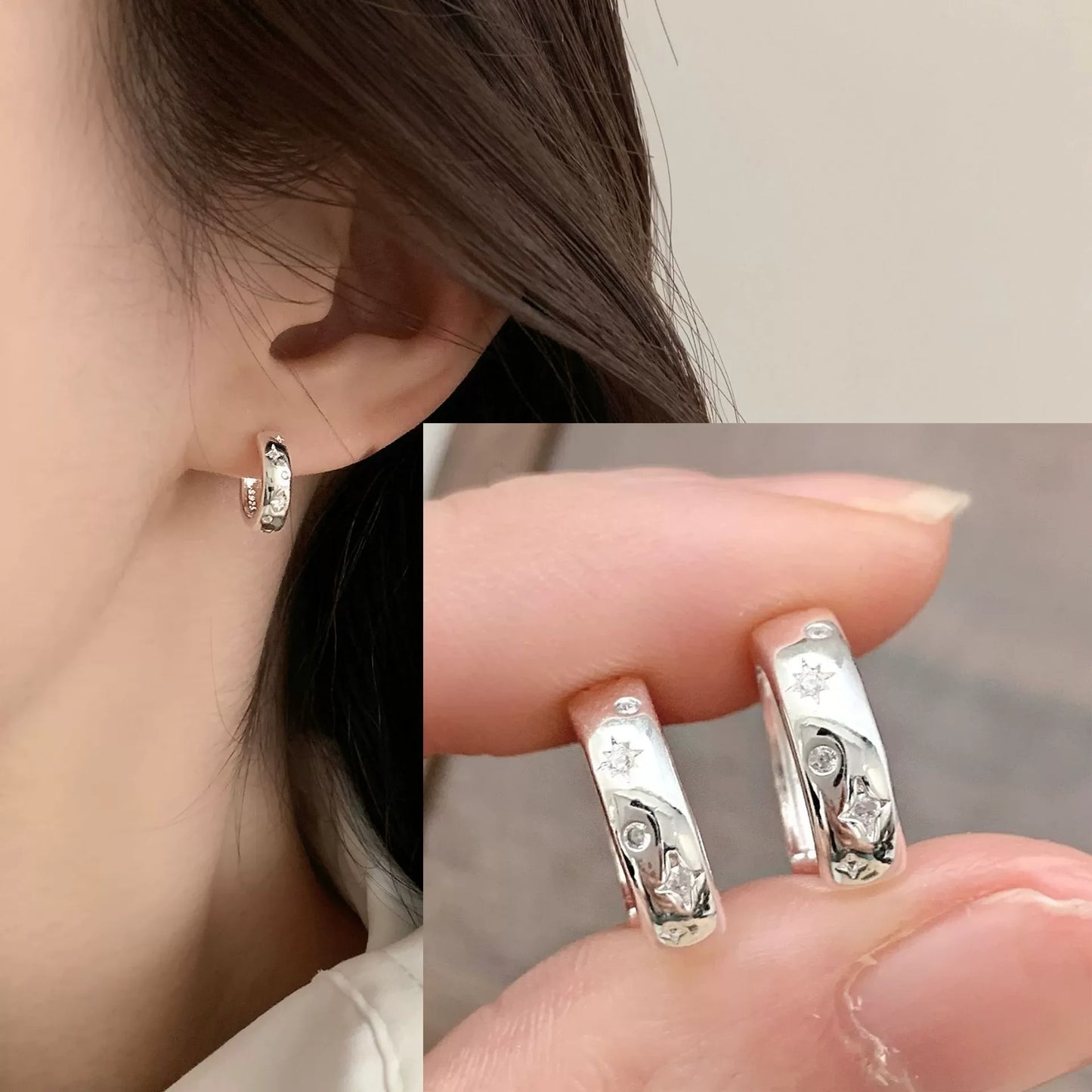 VENTFILLE 925 Sterling Silver Star Earring for Women Girl Personal Originality Trend Hip Hop Neutral Jewelry Gift Dropshipping