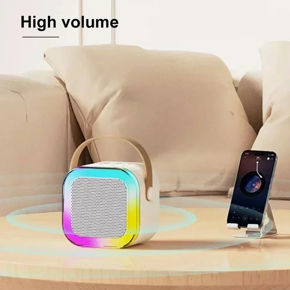 K12 Portable Mini Karaoke Machine Bluetooth Speaker with 1 or 2 Wireless Microphones