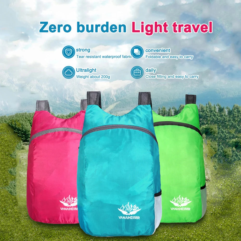Lightweight Foldable Outdoor Travel Backpack – Waterproof Hiking Daypack for Sports & Travel