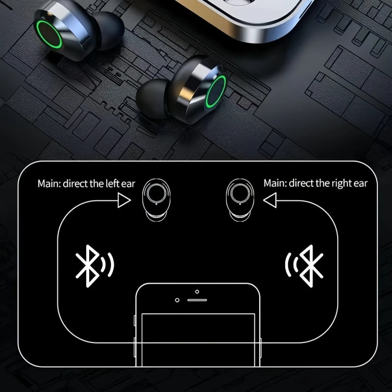 True Wireless Earbuds Bluetooth 5.3 Headphones LED Charging Case Touch Control