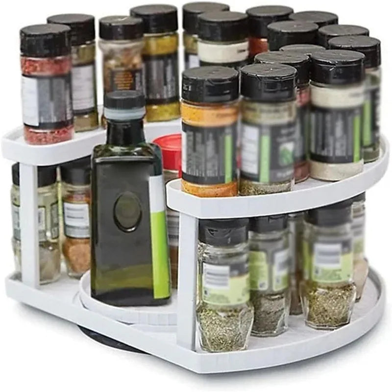 Rotating Spice Rack Organizer – Adjustable Kitchen Storage Spinner