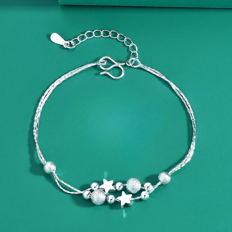 925 Sterling Silver Crystal Adjustable Knot Bracelet