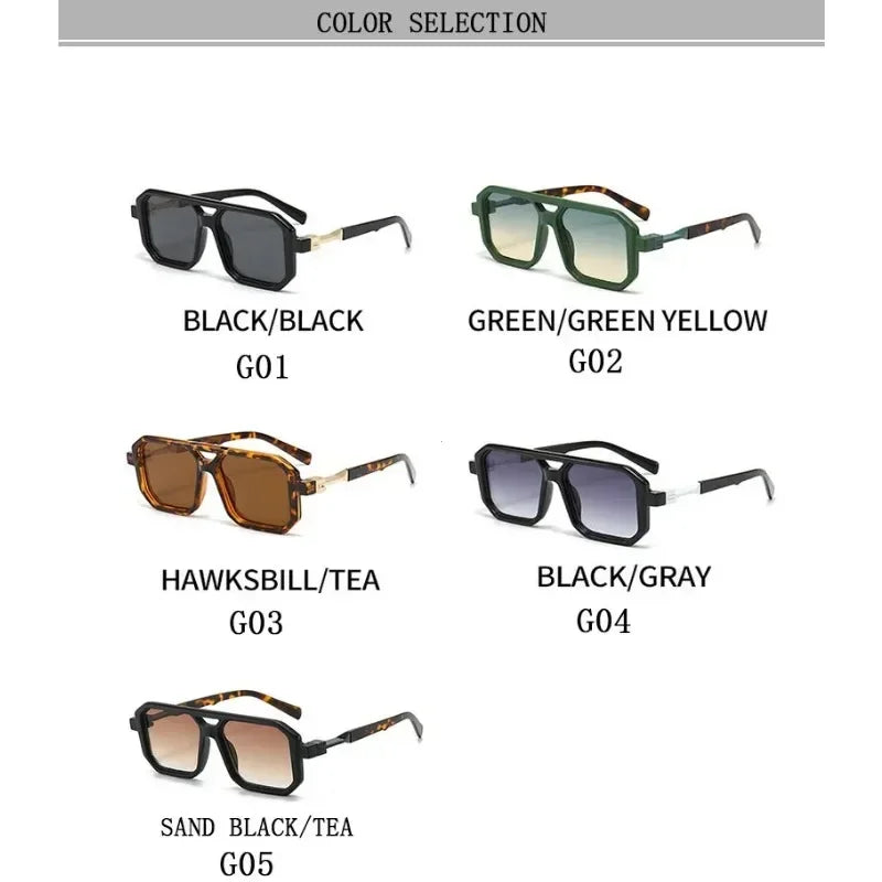 2025 Vintage Fashion Sun Protection Sunglasses for Men Square Shades Retro Flair Sunglasses Womens Trendy Shades Gafas De Sol