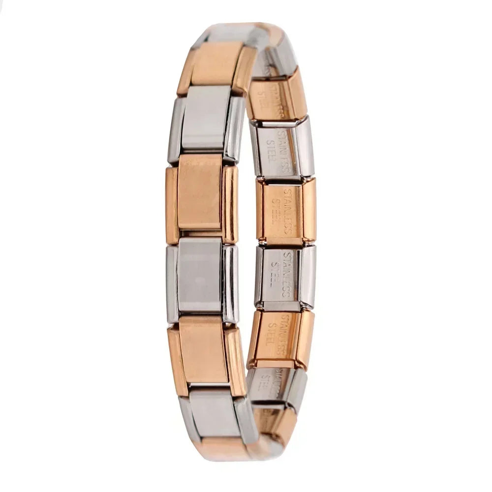 Italian Elastic Stainless Steel Charm Bracelet 9mm