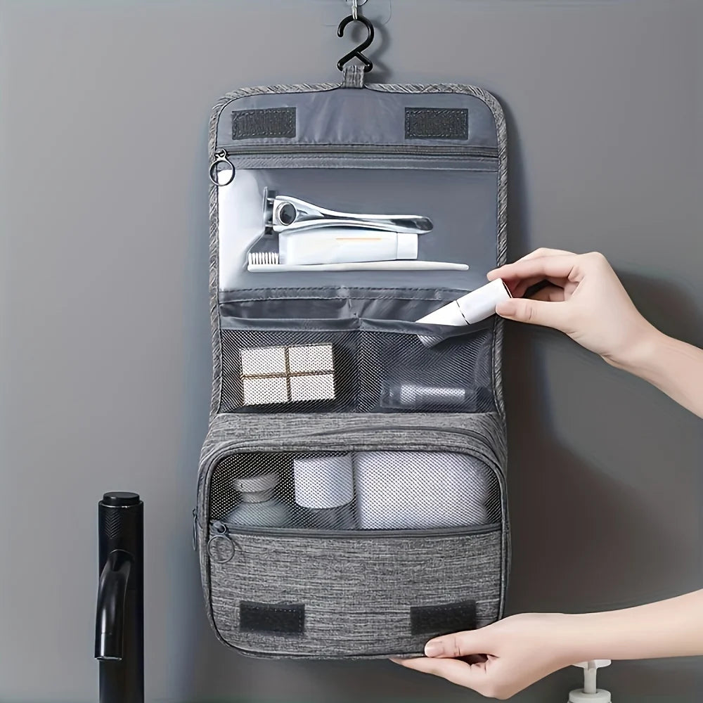 Oxford Fabric Cosmetic Organizer Bag Zipper Toiletry Pouch Travel Essentials