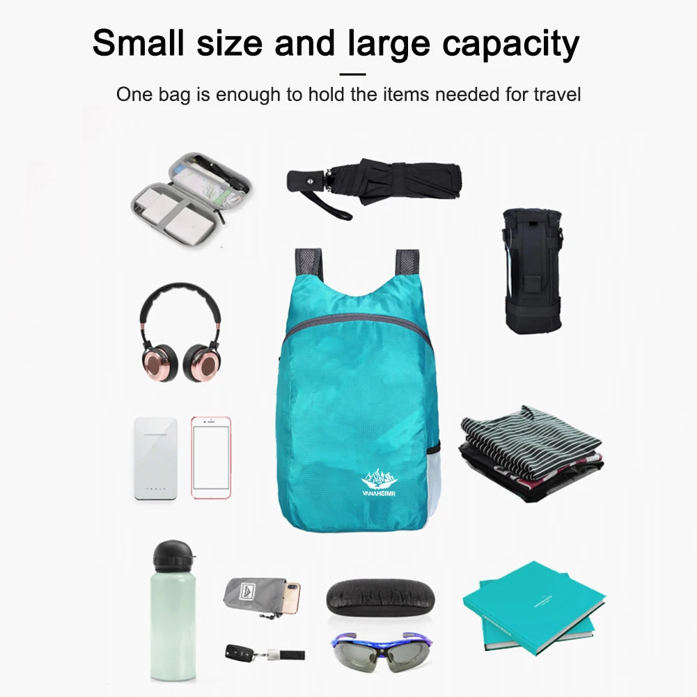 Lightweight Foldable Outdoor Travel Backpack – Waterproof Hiking Daypack for Sports & Travel