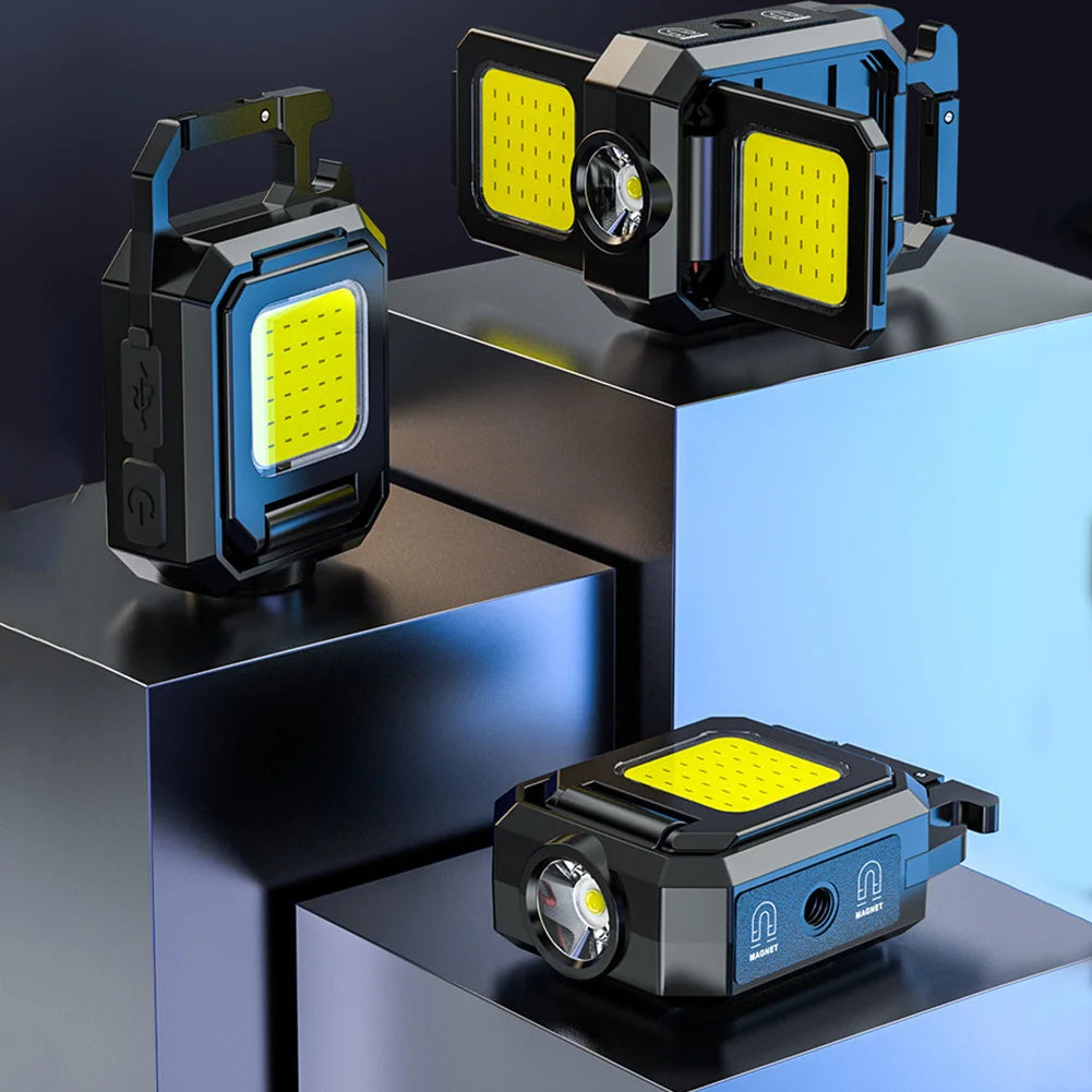 Mini Pocket Flashlight 1000LM COB LED Type-C Rechargeable Waterproof Work Light