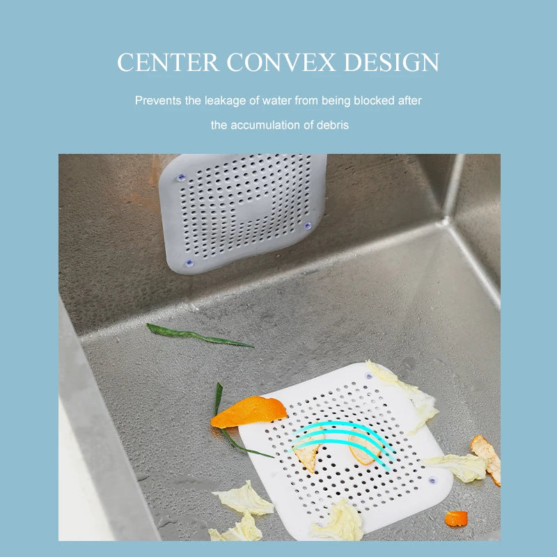 Silicone Sink Strainer Shower Drain Hair Catcher Bathtub Floor Filter Plug Cover