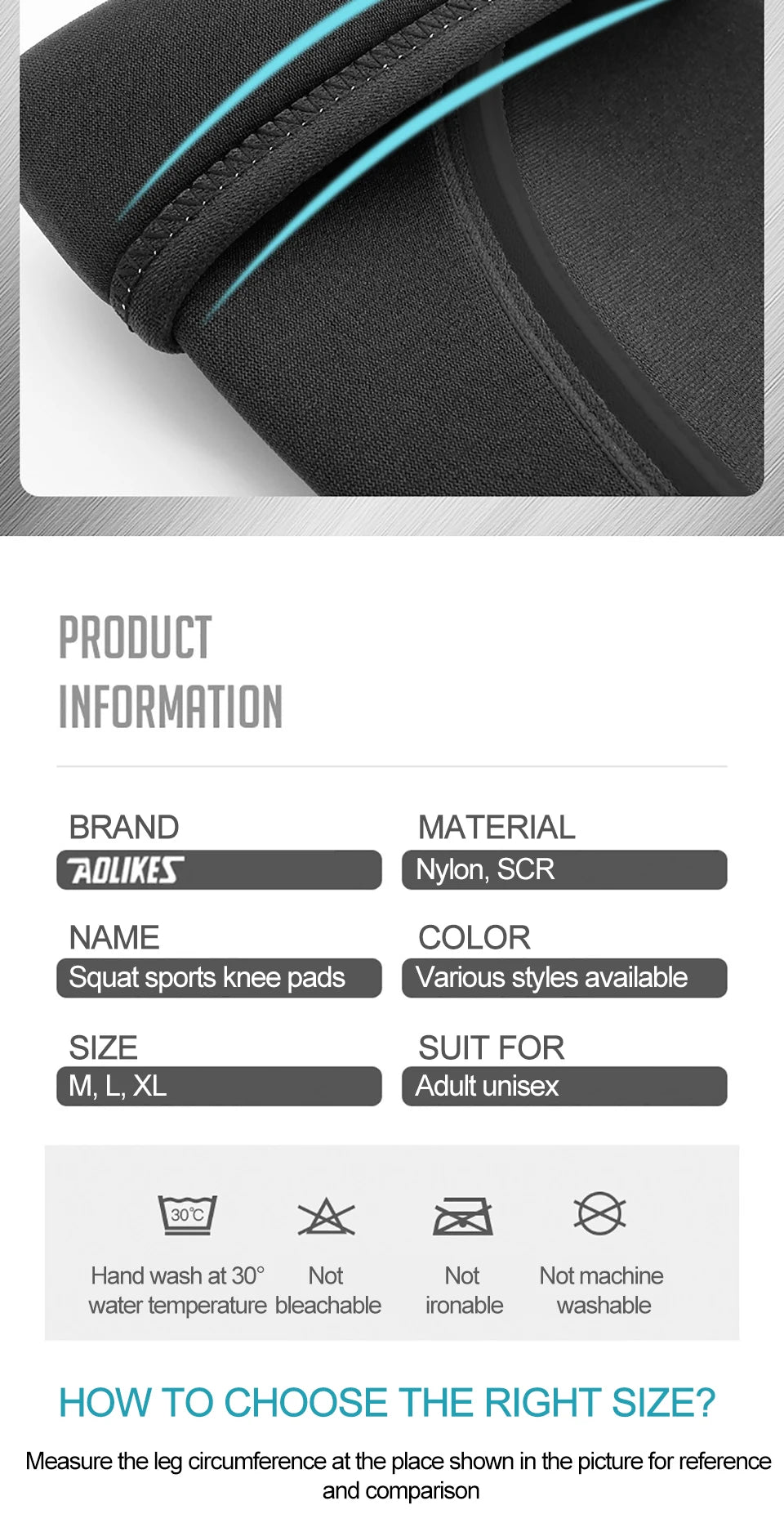 AOLIKES 7mm Neoprene Knee Pads – Compression Support for Gym & Weightlifting
