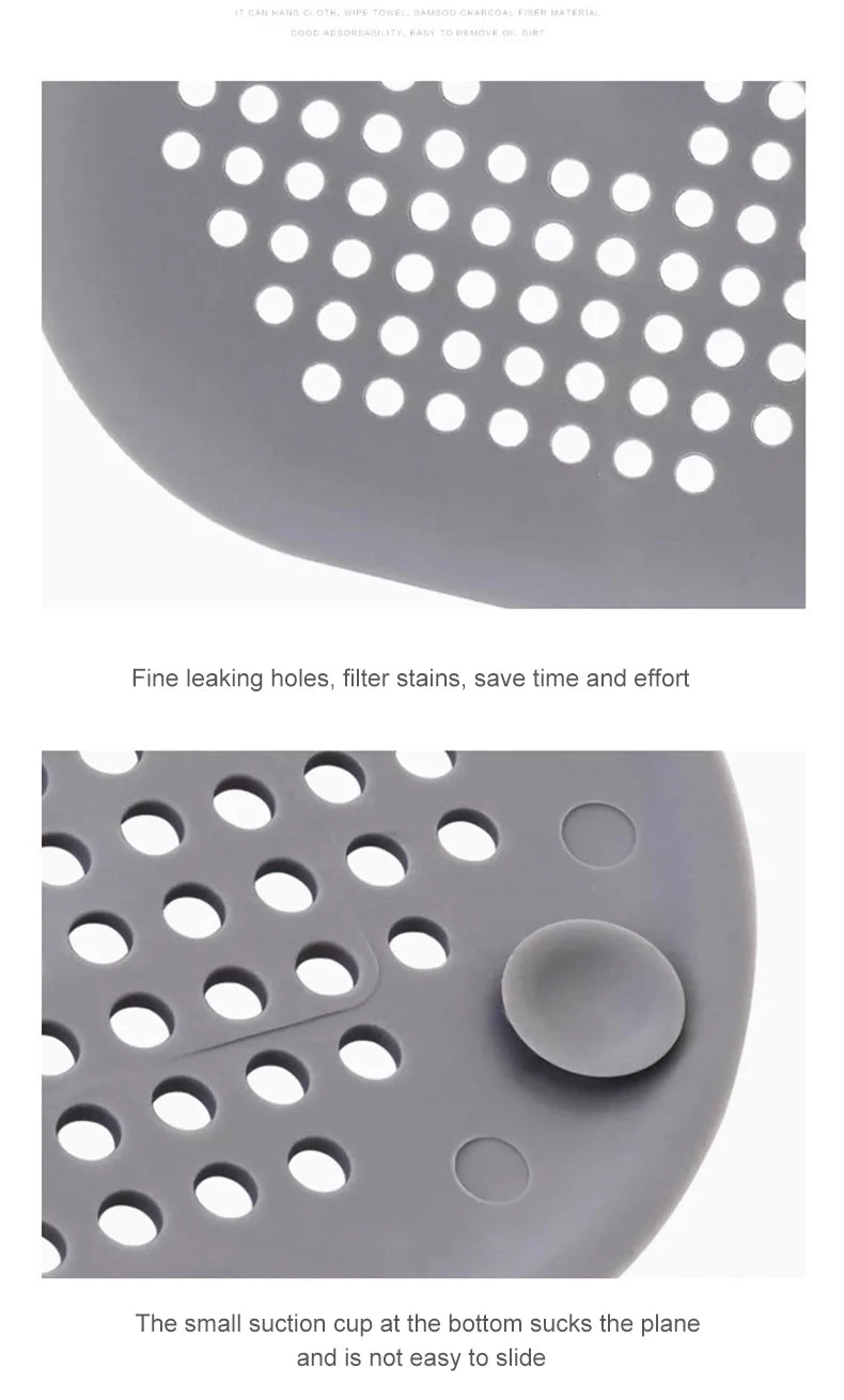 Silicone Sink Strainer Shower Drain Hair Catcher Bathtub Floor Filter Plug Cover
