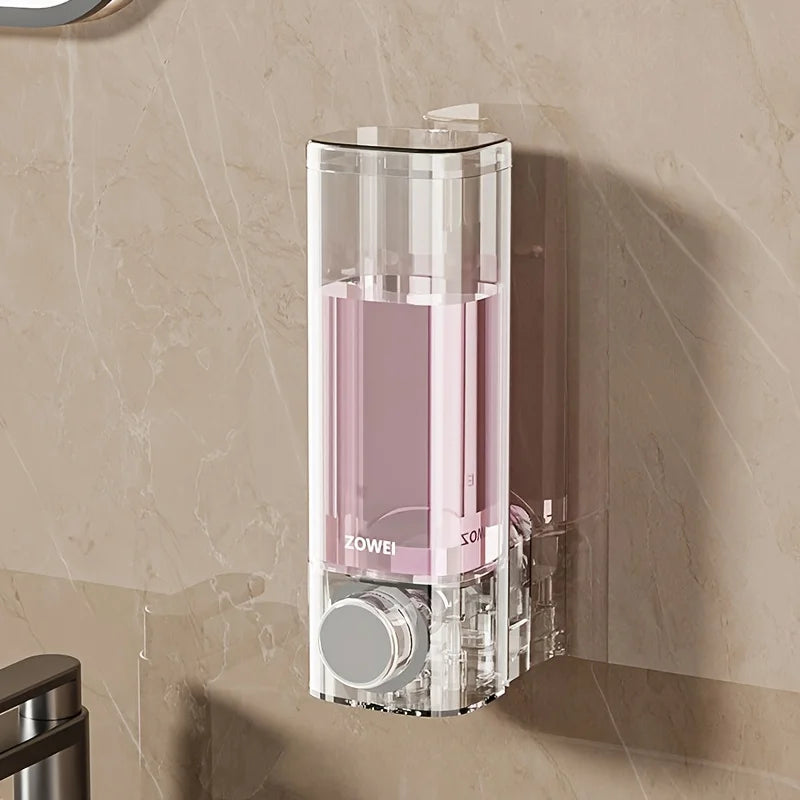 Wall Mounted Soap Dispenser – Drill-Free Easy Install Bathroom & Kitchen Organizer Storage Pump Dispenser