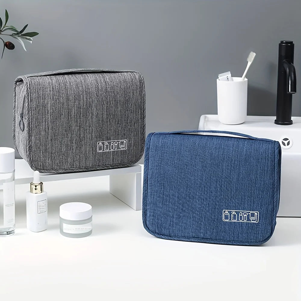 Oxford Fabric Cosmetic Organizer Bag Zipper Toiletry Pouch Travel Essentials