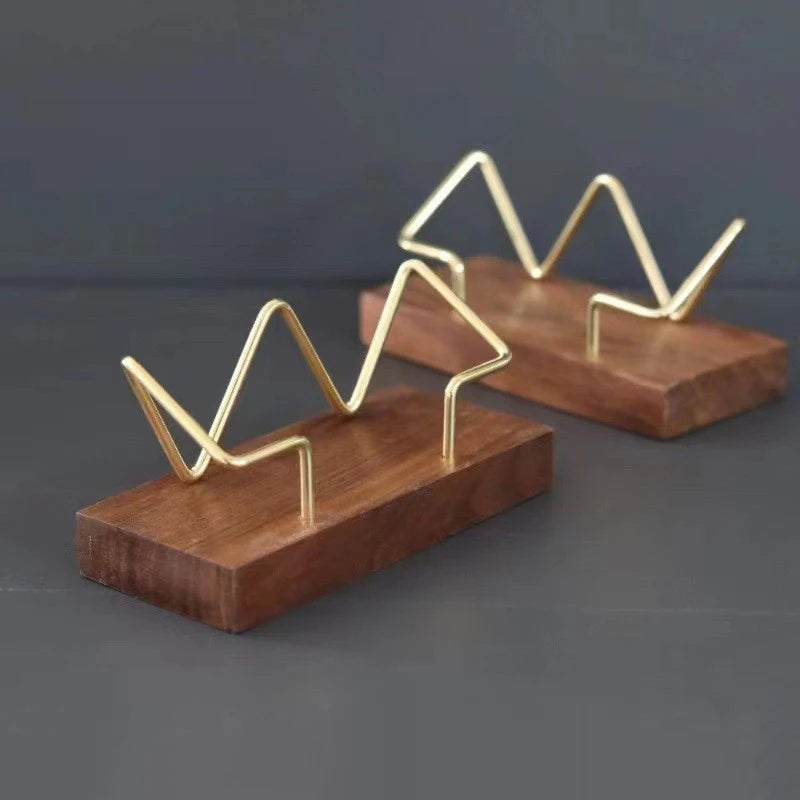 Wooden Business Card Holder Desk Organizer