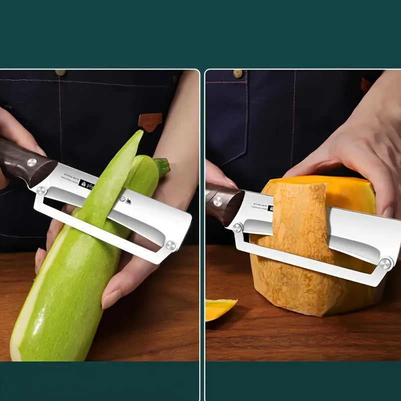 Stainless Steel Peeler with Wooden Handle for Peeling and Slicing Fruits and Vegetables | Durable Cooking Accessories Tools