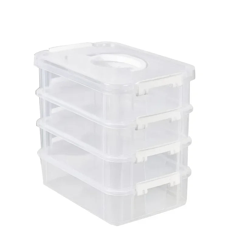 4-Tier Stackable Clear Storage Box with Lid