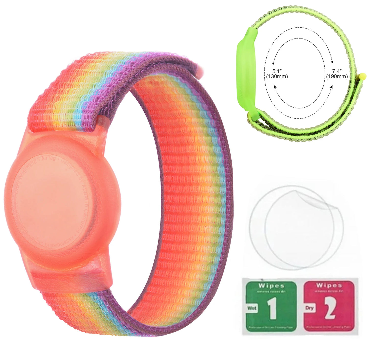 Waterproof AirTag Bracelet for Kids Nylon Hidden Tracker Wristband Toddler Band