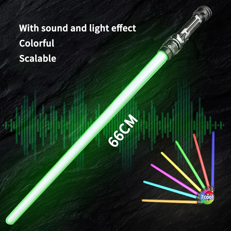 Colorful Glowing Laser Sword Toy - Telescopic Red & Blue Double Lightsaber