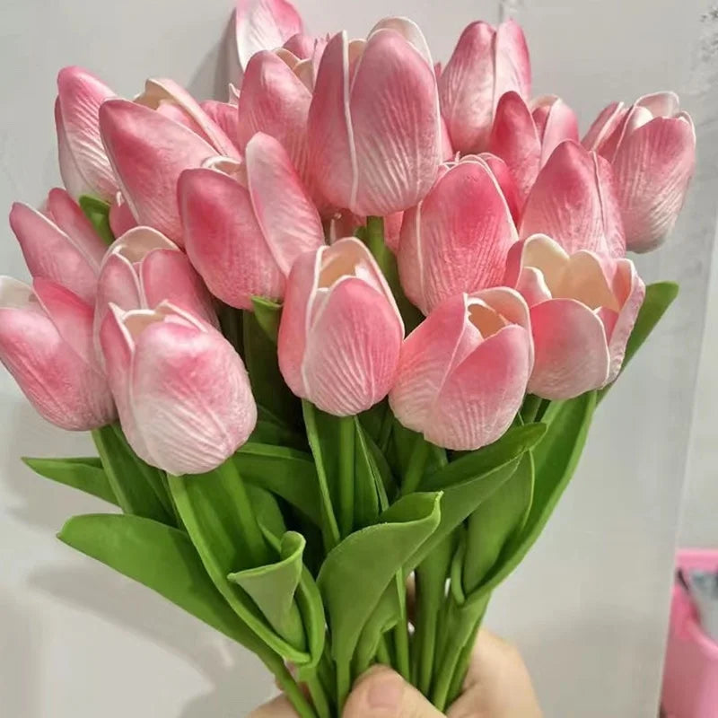 Real Touch Artificial Tulips Fake Flower Bouquet Home Wedding Table Decoration